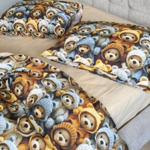 Постільна білизна 100% бавовна cotton 5D Стиляги+Бежевий